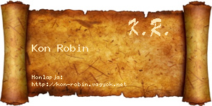 Kon Robin névjegykártya